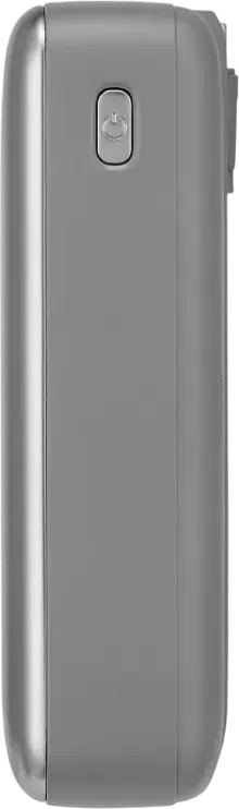 Power Bank Rivacase VA2612 20000mAh 30W PD Fast Charge, Baterie Li-Polymer cu Cabluri Integrate USB-C și Lightning, Afișaj LCD, Argintiu