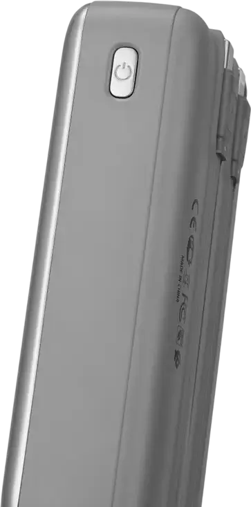 Power Bank Rivacase VA2612 20000mAh 30W PD Fast Charge, Baterie Li-Polymer cu Cabluri Integrate USB-C și Lightning, Afișaj LCD, Argintiu