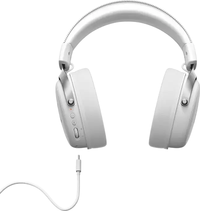 Căști gaming MCHOSE V9 Pro, Fără fir/Cu fir, Icy White