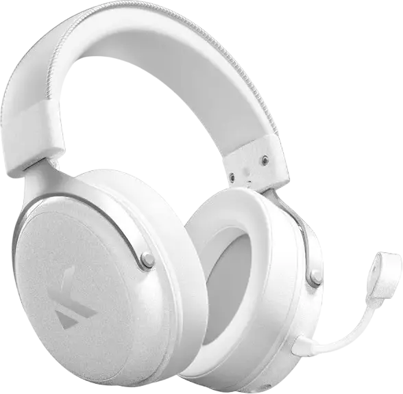 Casca Gaming MCHOSE V9 Pro, Alb Glacial, Wireless Tri-mod 2.4GHz Bluetooth Cablat, Sunet Surround 7.1, Difuzoare Neodim 53mm, Microfon AI Noise-Canceling, Baterie 250h