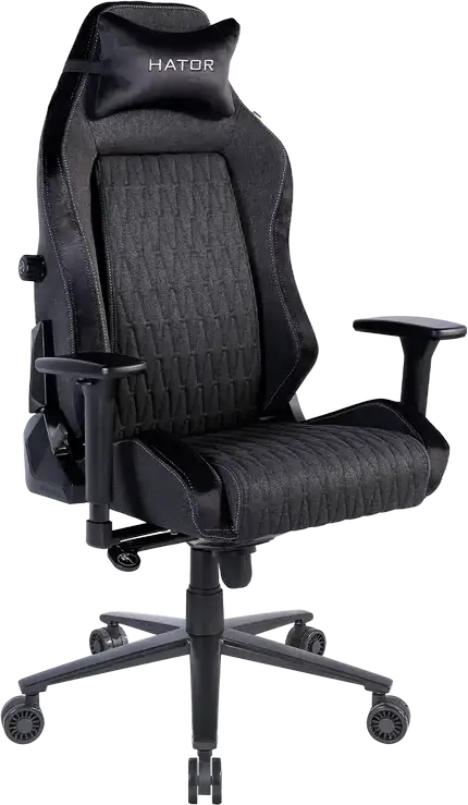 Scaun Gaming HATOR Ironsky Fabric, Țesătură, PU Piele, Negru