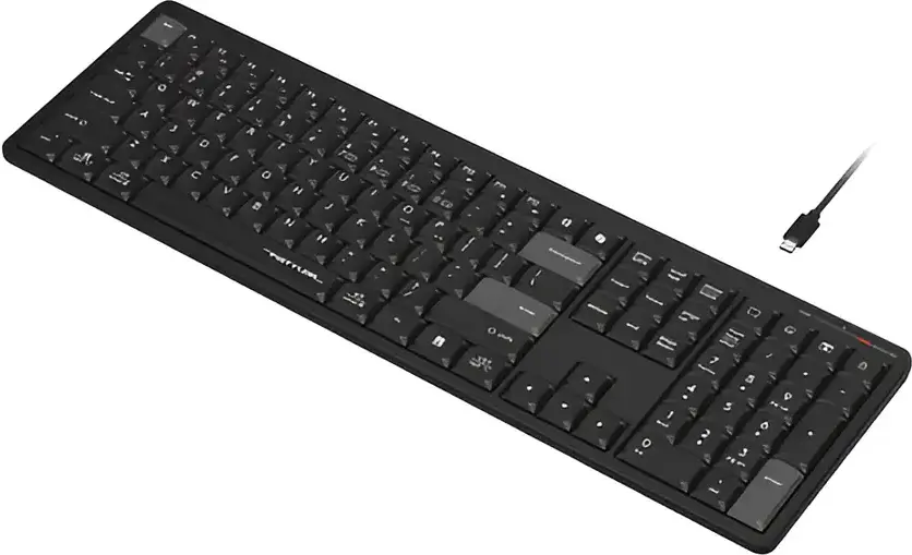 A4Tech FBX55C Wireless Keyboard, Dual-mode Bluetooth & 2.4GHz, Scissor Switches, Multi-device Support for 4 Devices, USB Type-C Rechargeable, Grey