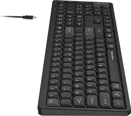 A4Tech FBX55C Wireless Keyboard, Dual-mode Bluetooth & 2.4GHz, Scissor Switches, Multi-device Support for 4 Devices, USB Type-C Rechargeable, Grey