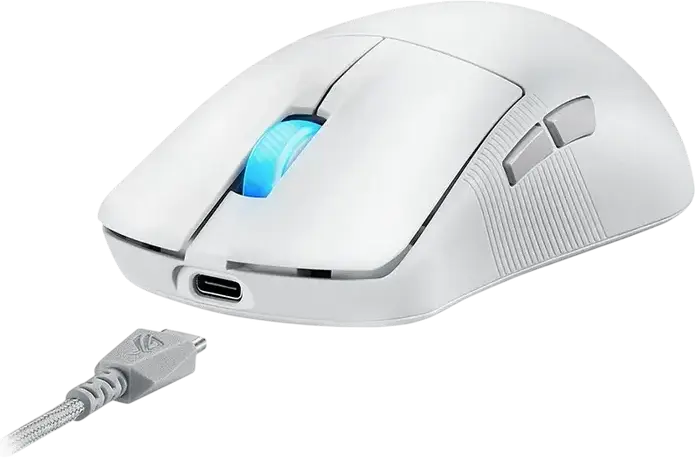 ASUS ROG Harpe Ace Mini Wireless Gaming Mouse, White, 42,000 DPI ROG AimPoint Pro Sensor, 8,000Hz Polling Rate, ROG 100M Optical Switches, Bluetooth, Wireless RF