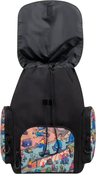 Rucsac Urban Rivacase Agora 5425 Skaters, Poliester Impermeabil, Volum 15L, Compartiment Laptop și Buzunar Tabletă 10.5", Negru