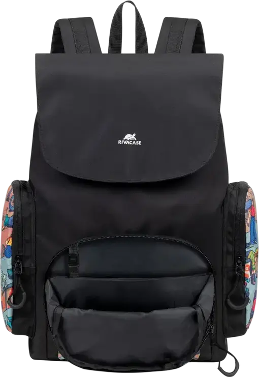Rucsac Urban Rivacase Agora 5425 Skaters, Poliester Impermeabil, Volum 15L, Compartiment Laptop și Buzunar Tabletă 10.5", Negru