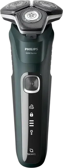 Aparat de Ras Electric Philips S5884/50 Series 5000, Tehnologie SkinIQ PowerAdapt, Lame SteelPrecision, Utilizare Umed și Uscat, Trimer Integrat