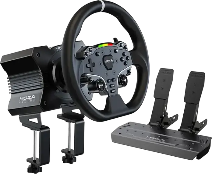 Set Simulatoare MOZA R5 Racing Bundle Baza Direct Drive 5.5Nm Volan ES Pedale SR-P Lite Senzor Hall pentru PC Windows Aliaj Aluminiu Negru