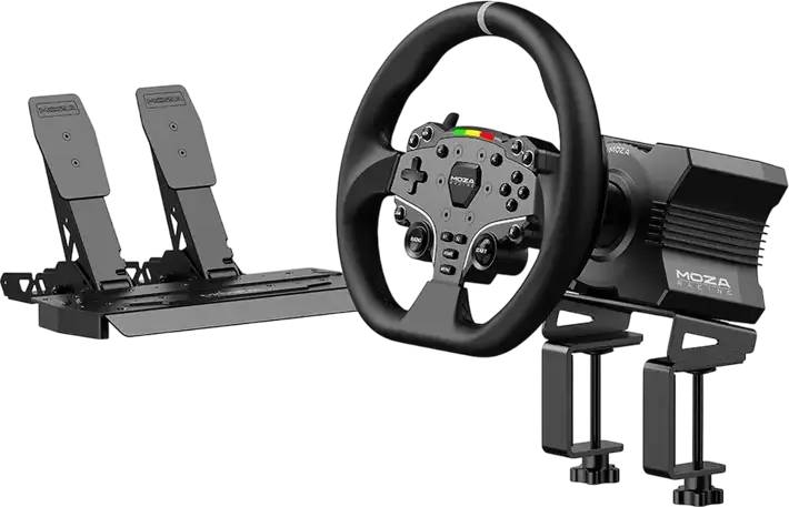 Set Simulatoare MOZA R5 Racing Bundle Baza Direct Drive 5.5Nm Volan ES Pedale SR-P Lite Senzor Hall pentru PC Windows Aliaj Aluminiu Negru