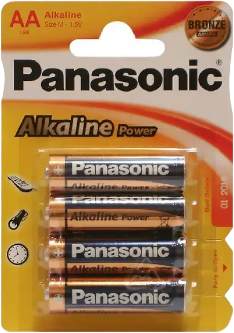 Baterii Panasonic LR6REB Alkaline Power AA (LR6) 1.5V, Neincărcabile pentru Electronice și Dispozitive Generale