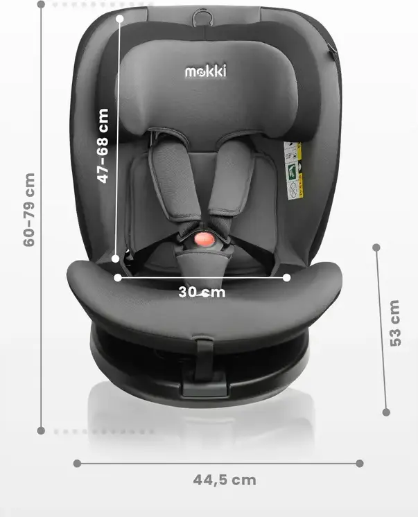 Caretero Mokki i-Size 360 Rotating Car Seat, Beige, ECE R129/02, ISOFIX & TopTether, 0-36 kg, 40-150 cm, 5-Point Harness, 7-Step Headrest, 0+/1/2/3 Groups