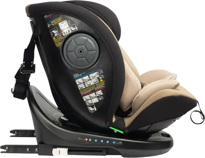 Caretero Mokki i-Size 360 Rotating Car Seat, Beige, ECE R129/02, ISOFIX & TopTether, 0-36 kg, 40-150 cm, 5-Point Harness, 7-Step Headrest, 0+/1/2/3 Groups