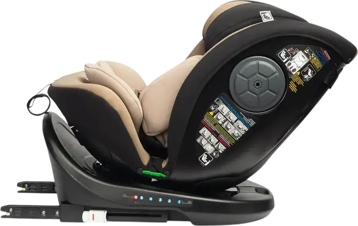 Caretero Mokki i-Size 360 Rotating Car Seat, Beige, ECE R129/02, ISOFIX & TopTether, 0-36 kg, 40-150 cm, 5-Point Harness, 7-Step Headrest, 0+/1/2/3 Groups
