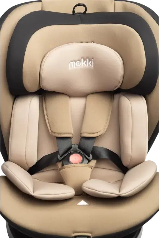Caretero Mokki i-Size 360 Rotating Car Seat, Beige, ECE R129/02, ISOFIX & TopTether, 0-36 kg, 40-150 cm, 5-Point Harness, 7-Step Headrest, 0+/1/2/3 Groups