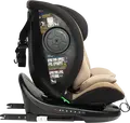 Caretero Mokki i-Size 360 Rotating Car Seat, Beige, ECE R129/02, ISOFIX & TopTether, 0-36 kg, 40-150 cm, 5-Point Harness, 7-Step Headrest, 0+/1/2/3 Groups
