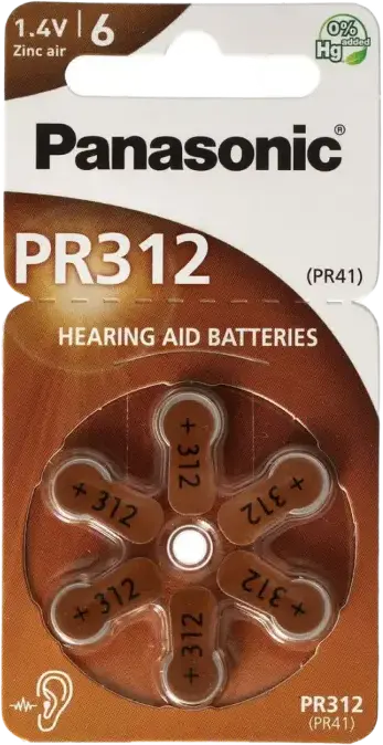 Baterii rotunde Panasonic PR-312, PR312 (PR41), 170mAh, 6buc.