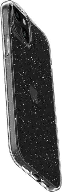 Spigen Liquid Crystal Glitter Case for iPhone 15 Plus, Shock-Resistant Transparent TPU Protective Cover with Raised Camera Bezel
