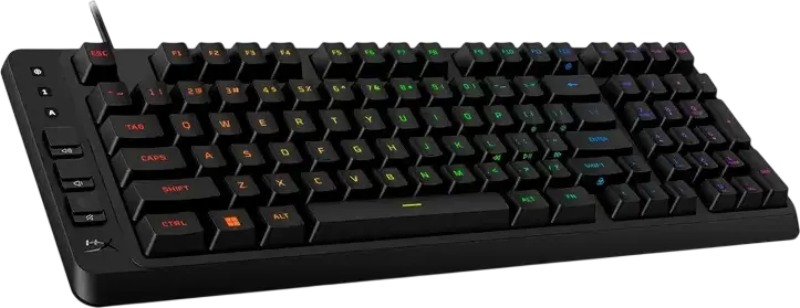HyperX Eve 1800 Wired Gaming Keyboard, RGB Backlit Membrane, 12-Key Rollover, Anti-ghosting, Dedicated Media Buttons, NGENUITY Software, Black