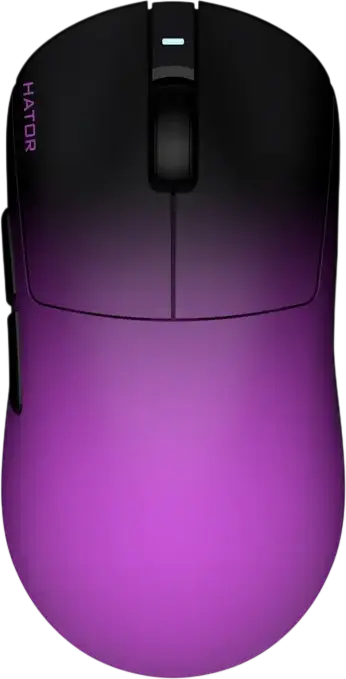 HATOR Quasar 3 Ultima 8K Wireless Gaming Mouse, Black/Violet, PixArt PAW 3950 30,000 DPI, 8000Hz Polling Rate, Optical Switches, 52g Lightweight, Tri-Mode Connection