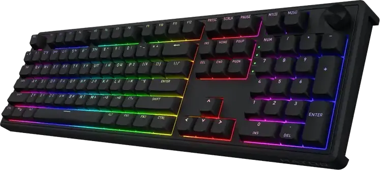 Механическая клавиатура HATOR Skyfall 100, переключатели HATOR Aurum Lemon Linear, Gasket Mount, Hot-swap, RGB подсветка, проводная USB, черная