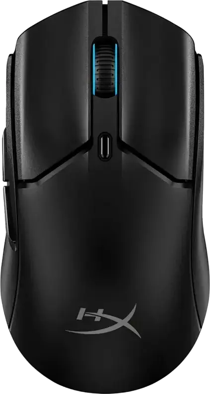 HyperX Pulsefire Haste 2 Mini Wireless Gaming Mouse, 26K Sensor, 26,000 DPI, 6 Programmable Buttons, RGB, 2.4GHz/Bluetooth/Wired, 59g, Black