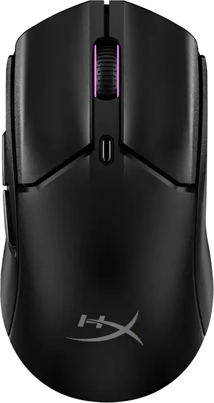 HyperX Pulsefire Haste 2 Mini Wireless Gaming Mouse, 26K Sensor, 26,000 DPI, 6 Programmable Buttons, RGB, 2.4GHz/Bluetooth/Wired, 59g, Black