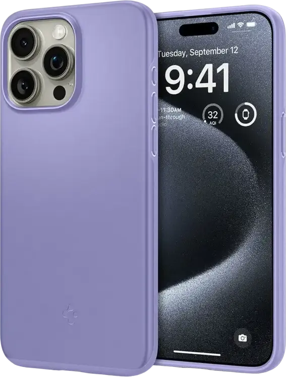 Husa Spigen Thin Fit pentru iPhone 15 Pro, Cover Ultra-Subtire 1.55mm din TPU si Policarbonat, Protectie la Impact, Design Slim cu Decupaje Precise