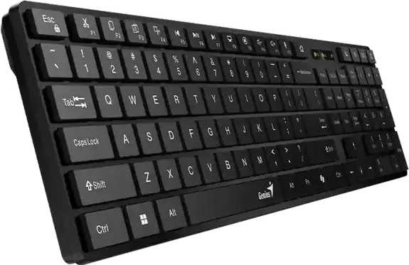 Genius SlimStar 7250BT Wireless Bluetooth Business Keyboard, Dual Mode 2.4GHz RF & BT 5.3, Slim Chocolate Keys, Copilot AI & Media Keys, Multi-OS