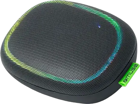 Muse M-330 DJ Portable Bluetooth Speaker, 5W Output, Multicolor Ambience Light, Stereo Pairing, Hands-free Calling, Micro USB, Aux-in, Black