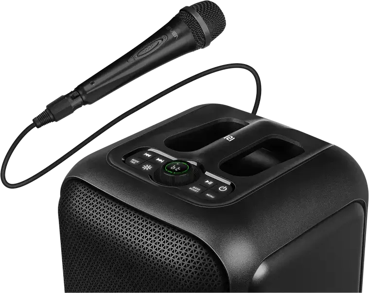 SVEN PS-880 Box Portabil Bluetooth, 110W RMS, Baterie 4500mAh, TWS, Matrice Luminoase RGB, Radio FM, Karaoke cu 2 Intrevari Microfon, USB-C PD, Negru