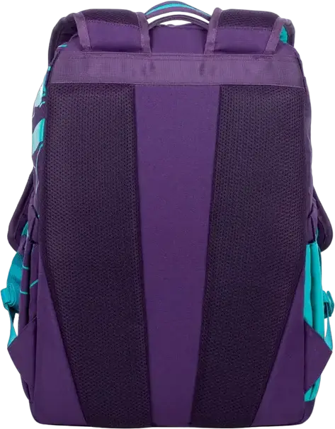 RivaCase Heide 5430 Daily Laptop Backpack for 15.6 inch Laptops, 30L Capacity, Water Resistant Polyester, 2 Compartments, Unisex, Violet/Aquamarine