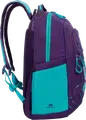 RivaCase Heide 5430 Daily Laptop Backpack for 15.6 inch Laptops, 30L Capacity, Water Resistant Polyester, 2 Compartments, Unisex, Violet/Aquamarine