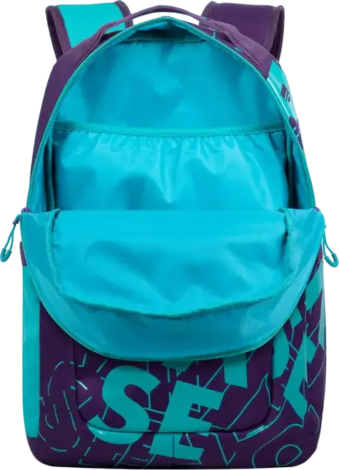 RivaCase Heide 5430 Daily Laptop Backpack for 15.6 inch Laptops, 30L Capacity, Water Resistant Polyester, 2 Compartments, Unisex, Violet/Aquamarine