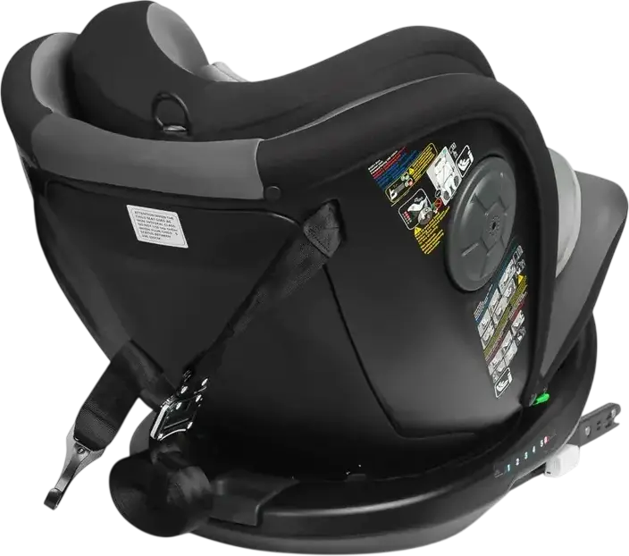 Caretero Mokki i-Size 360 Rotating Car Seat, Grey, ECE R129/02, ISOFIX & TopTether, 0-36 kg, 40-150 cm, 5-Point Harness, 7-Step Headrest, 0+/1/2/3 Groups