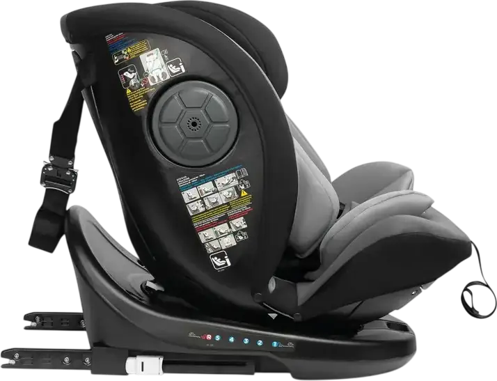 Caretero Mokki i-Size 360 Rotating Car Seat, Grey, ECE R129/02, ISOFIX & TopTether, 0-36 kg, 40-150 cm, 5-Point Harness, 7-Step Headrest, 0+/1/2/3 Groups
