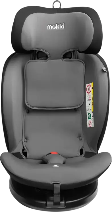 Caretero Mokki i-Size 360 Rotating Car Seat, Grey, ECE R129/02, ISOFIX & TopTether, 0-36 kg, 40-150 cm, 5-Point Harness, 7-Step Headrest, 0+/1/2/3 Groups