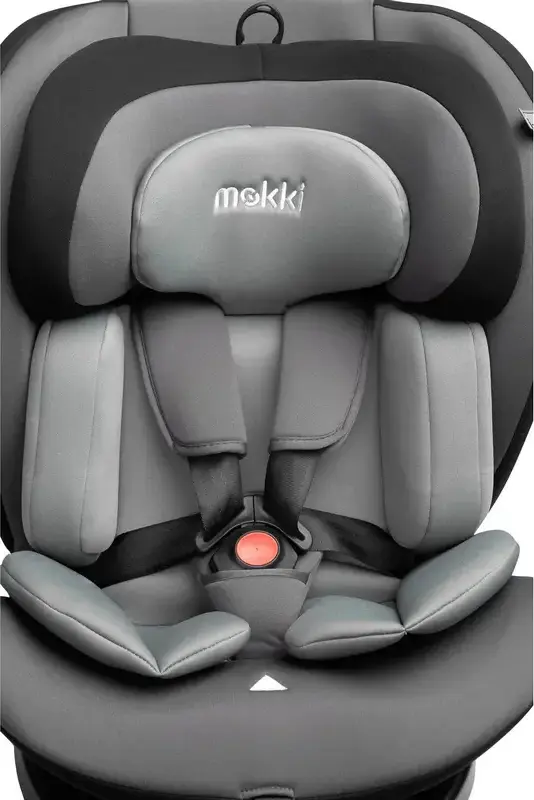Caretero Mokki i-Size 360 Rotating Car Seat, Grey, ECE R129/02, ISOFIX & TopTether, 0-36 kg, 40-150 cm, 5-Point Harness, 7-Step Headrest, 0+/1/2/3 Groups