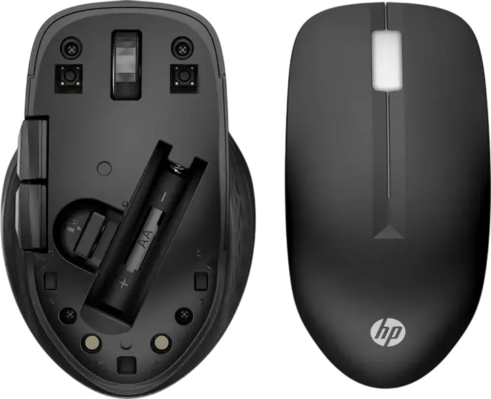 HP 430 Multi-Device Wireless Mouse 3B4Q2AA, Bluetooth & 2.4GHz, 4000 dpi Optical Sensor, 4 Programmable Buttons, Windows macOS Chrome OS, Jet Black
