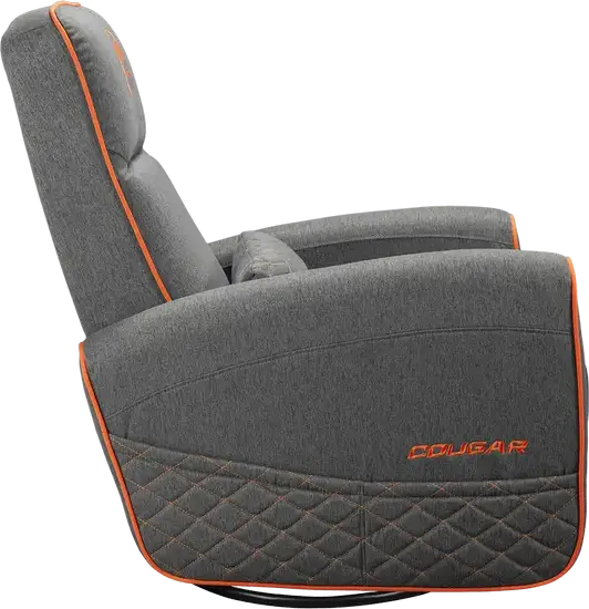 Cougar FIDOM Gaming Swivel Recliner Rocker Sofa, Grey | Orange, Trimotion System, Breathable Imitation Linen, Foldable Footrest, 150kg Capacity, 750x940x1030mm
