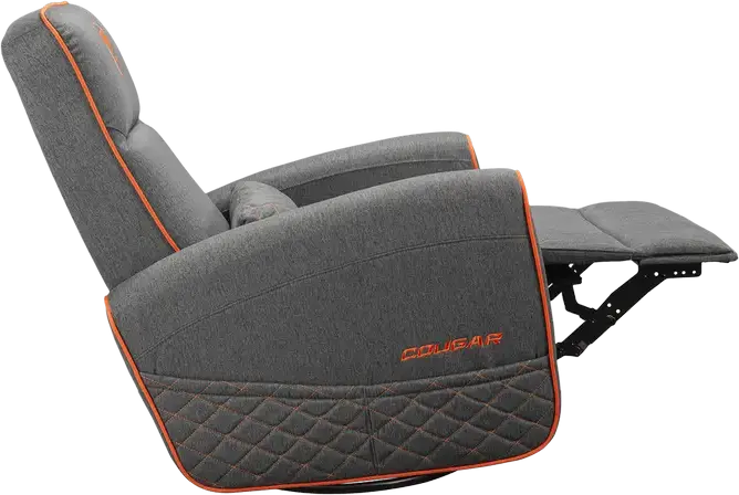 Cougar FIDOM Gaming Swivel Recliner Rocker Sofa, Grey | Orange, Trimotion System, Breathable Imitation Linen, Foldable Footrest, 150kg Capacity, 750x940x1030mm