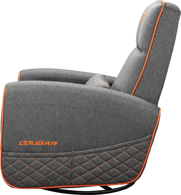 Cougar FIDOM Gaming Swivel Recliner Rocker Sofa, Grey | Orange, Trimotion System, Breathable Imitation Linen, Foldable Footrest, 150kg Capacity, 750x940x1030mm
