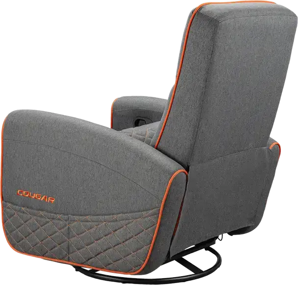 Cougar FIDOM Gaming Swivel Recliner Rocker Sofa, Grey | Orange, Trimotion System, Breathable Imitation Linen, Foldable Footrest, 150kg Capacity, 750x940x1030mm