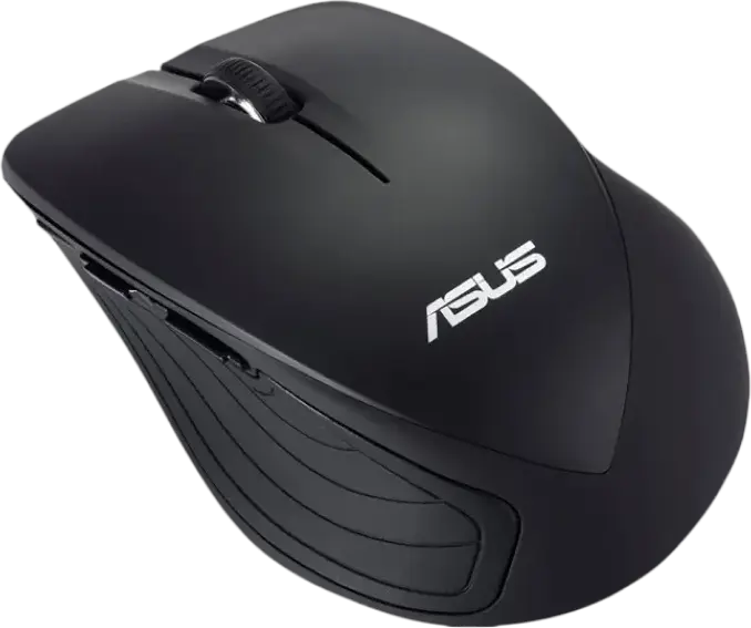 ASUS WT465 Wireless Optical Mouse, Black, USB Interface, 2.4GHz RF Connectivity, 1600dpi Resolution, Compatible with Windows 11/10 and Chrome OS