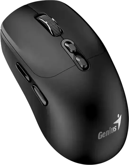 Genius NX-8080S BT Wireless Mouse, Black, Dual Mode Bluetooth 5.3 & 2.4GHz, 1600 DPI Optical Sensor, 7 Buttons with AI Copilot Key, Silent Click, Ambidextrous
