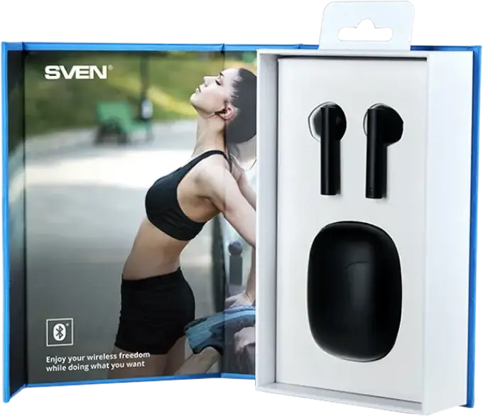 Casca Wireless TWS SVEN E-717BT In-Ear, Bluetooth, Driver 13mm, Control Tactil, Încărcare USB Type-C, Autonomie Totală 24h, Negru