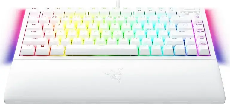 Razer BlackWidow V4 75% Mechanical Gaming Keyboard, White Tactile Gen-3 Switches, Hot-swappable, RGB Chroma, 8000Hz Polling, Aluminum Top Case, White