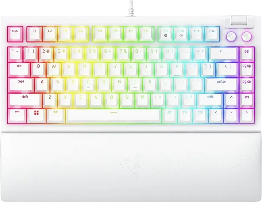 Tastatură Razer BlackWidow V4 75%, Cu fir, Alb