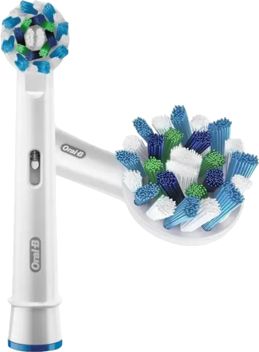 Oral-B CrossAction Replacement Brush Heads, White, Medium Stiffness, X-Filament Bristles with Wear Indicator, Compatible with Pro, TriZone, Vitality, Pack of 2