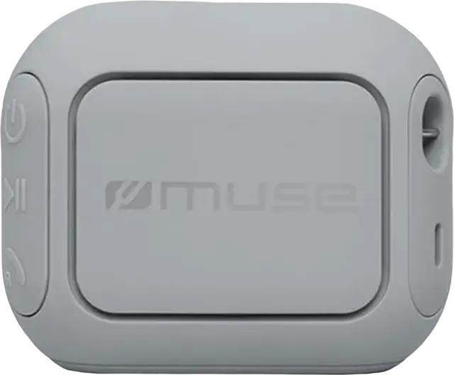 Difuzor Portabil Bluetooth Muse M-360 LG, Putere 5W RMS, Rezistent la Apă IPX4, Stereo Pairing, Funcție Hands-free, USB-C, Baterie 800mAh, Gri