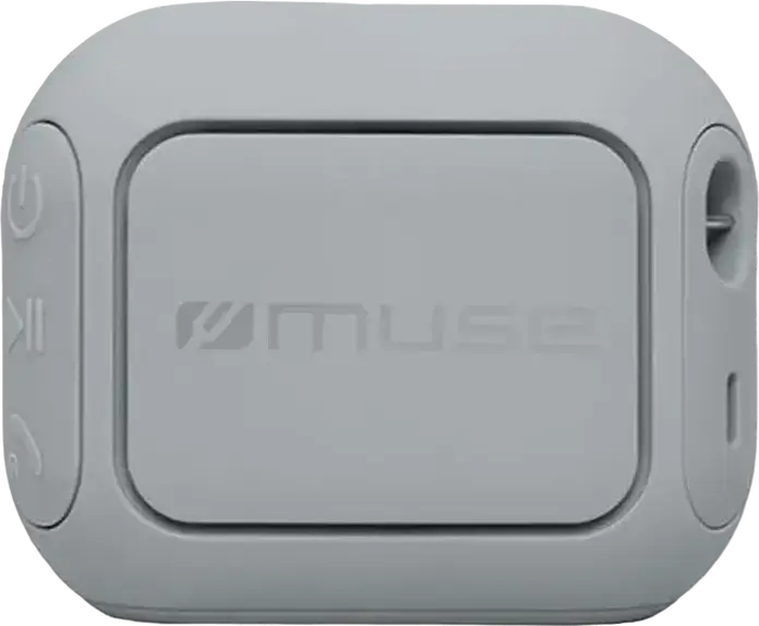 Difuzor Portabil Bluetooth Muse M-360 LG, Putere 5W RMS, Rezistent la Apă IPX4, Stereo Pairing, Funcție Hands-free, USB-C, Baterie 800mAh, Gri